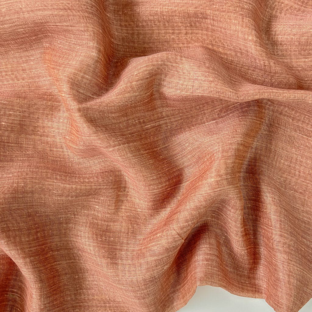 Chanderi Kurta Set Kurta Set Dusty Saffron Printed Chanderi Kurta Fabric (2.5 Meters) | And Cotton Pyjama (2.5 Meters) | Unstitched Combo Set