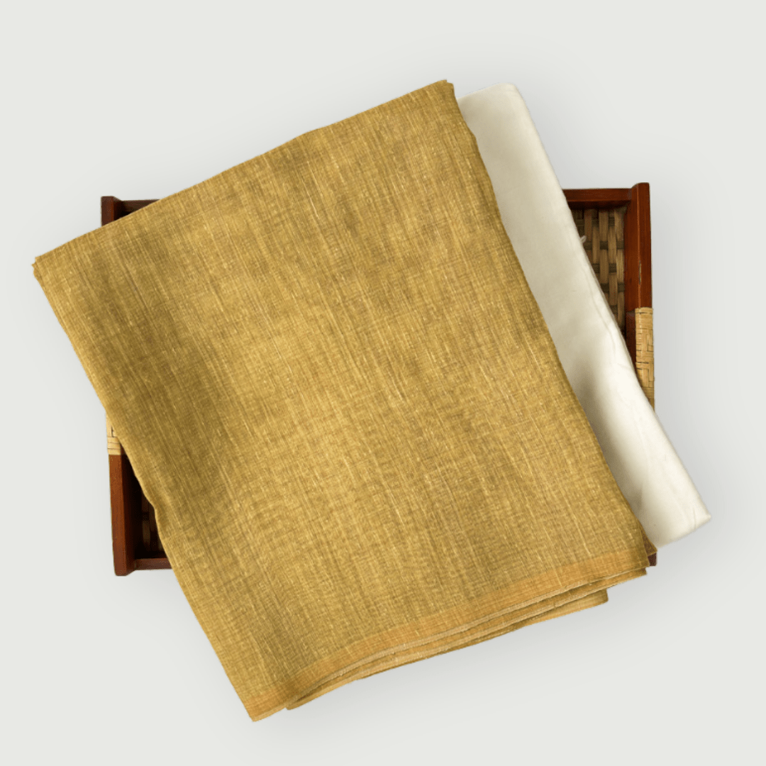 Haldi Yellow Abstract Printed Chanderi Kurta Fabric (2.5 Meters) | And ...