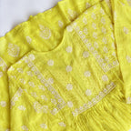 Chikankari Semi-Stitched Suit Set Unstitched Suit Peela Noor Collection Chikankari Embroidered Soft Munga Semi-Stitched Suit Set