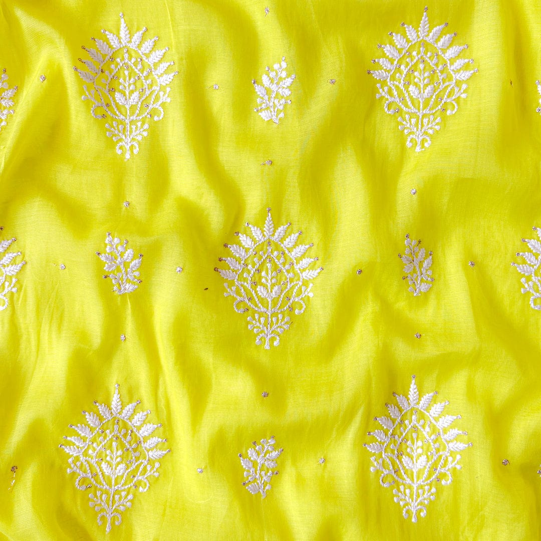 Chikankari Semi-Stitched Suit Set Unstitched Suit Peela Noor Collection Chikankari Embroidered Soft Munga Semi-Stitched Suit Set
