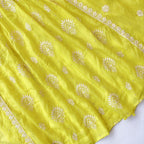 Chikankari Semi-Stitched Suit Set Unstitched Suit Peela Noor Collection Chikankari Embroidered Soft Munga Semi-Stitched Suit Set