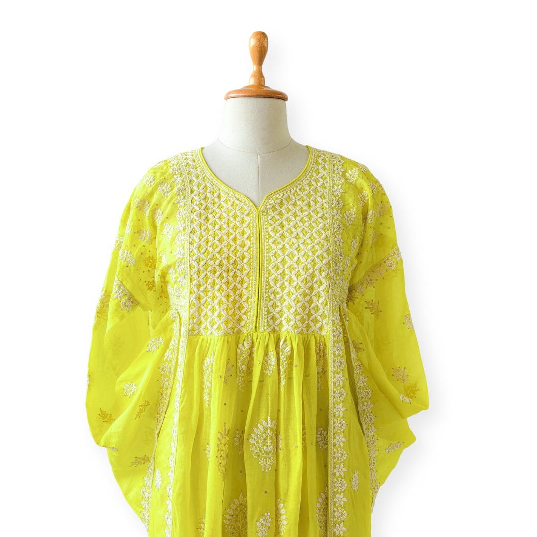 Chikankari Semi-Stitched Suit Set Unstitched Suit Peela Noor Collection Chikankari Embroidered Soft Munga Semi-Stitched Suit Set