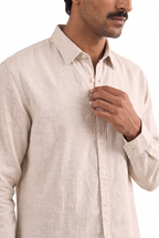 Natural White Cotton Linen Shirt Piece