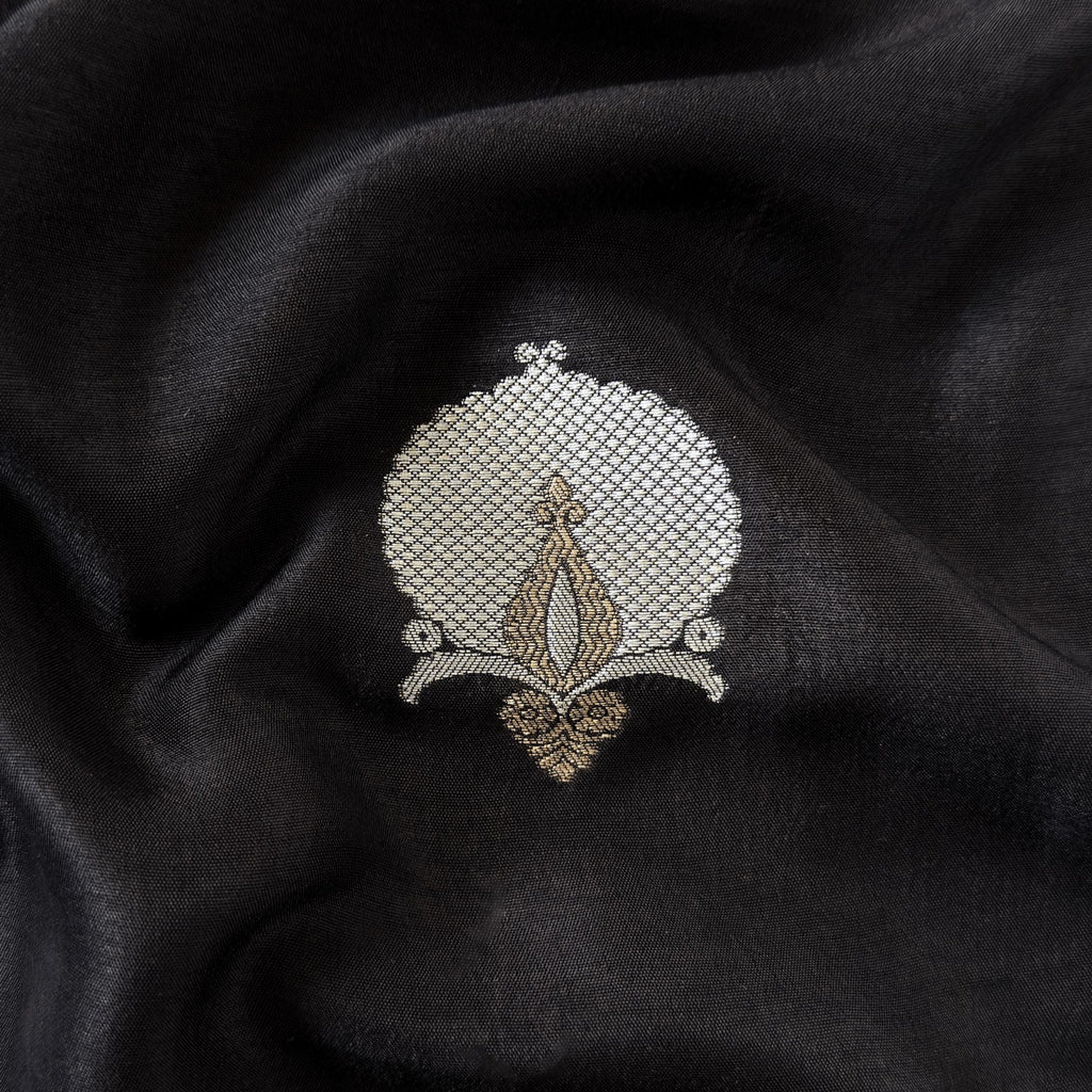 Cloth of Gold Fabric Cut Piece Black Silk Cut Piece