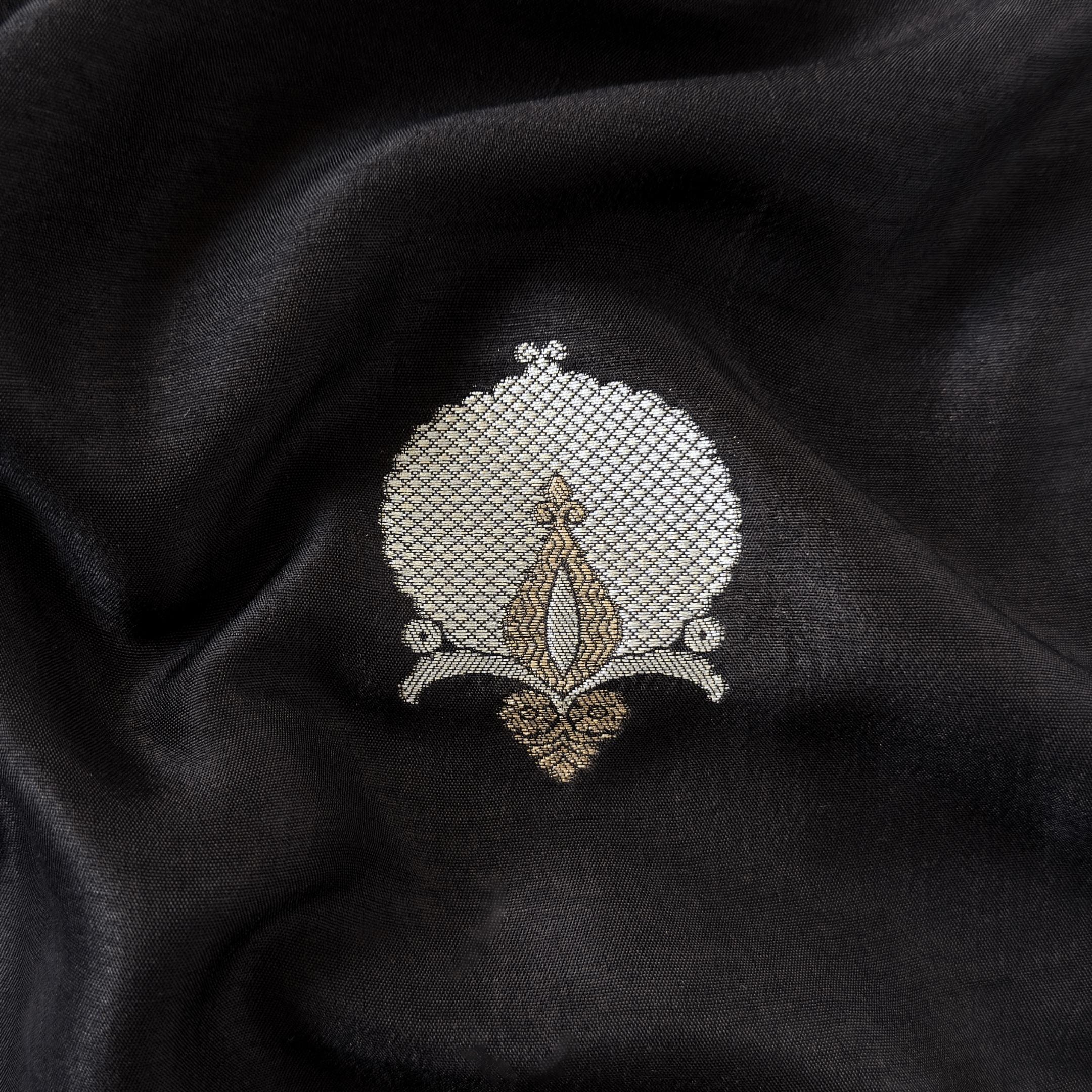 Cloth of Gold Fabric Cut Piece Black Silk Cut Piece