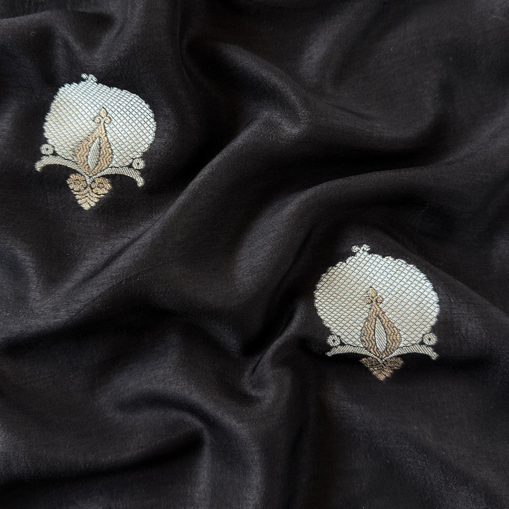 Cloth of Gold Fabric Cut Piece Black Silk Cut Piece
