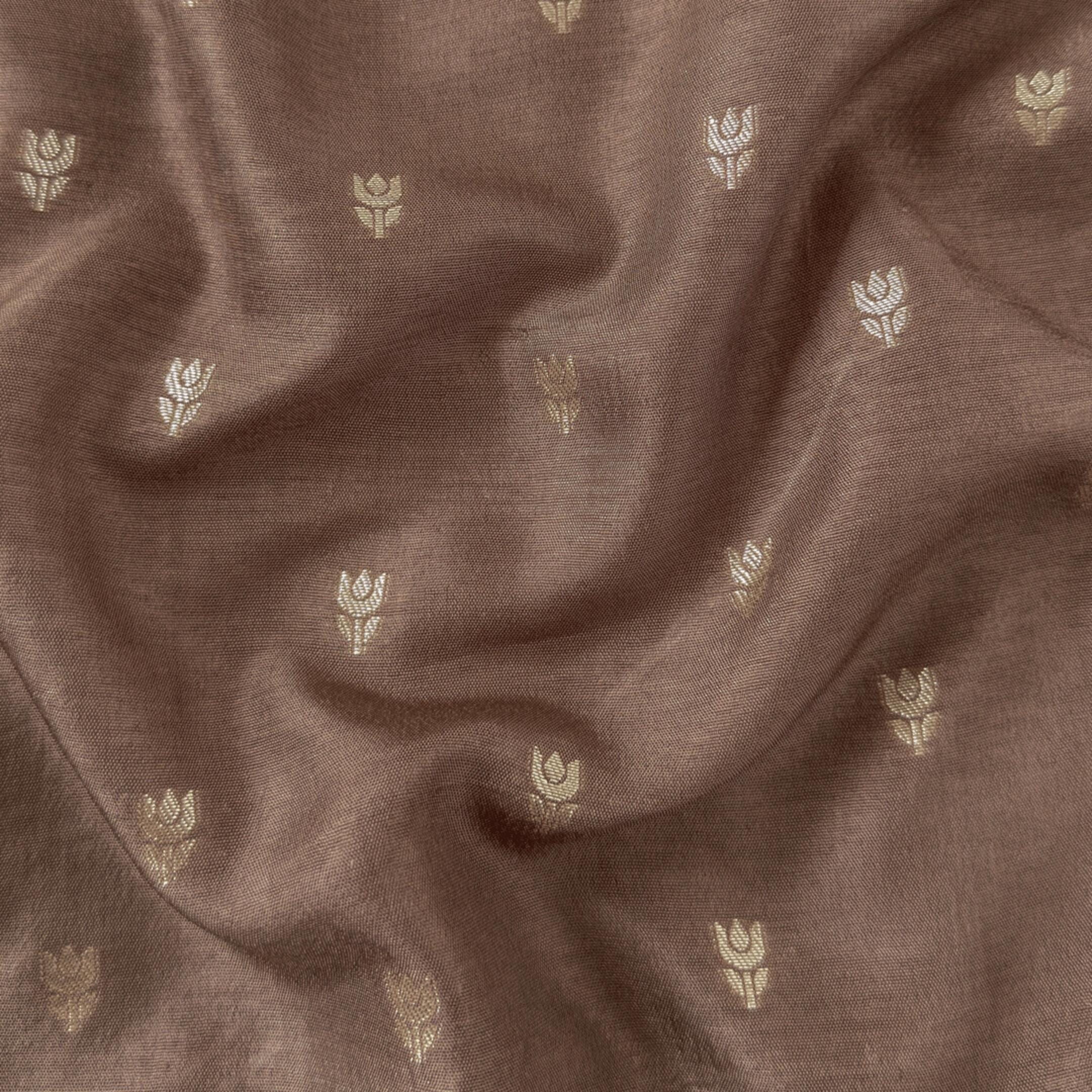 Cloth of Gold Fabric Cut Piece Brown Silk Cut Piece