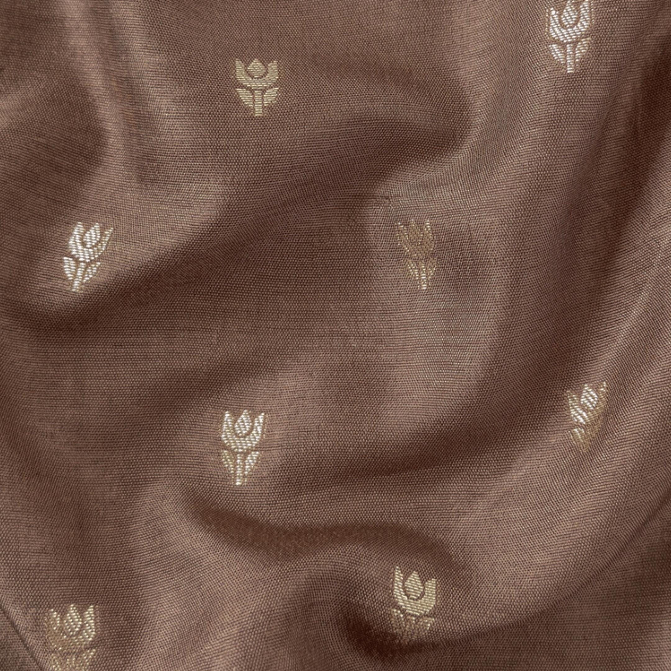 Cloth of Gold Fabric Cut Piece Brown Silk Cut Piece
