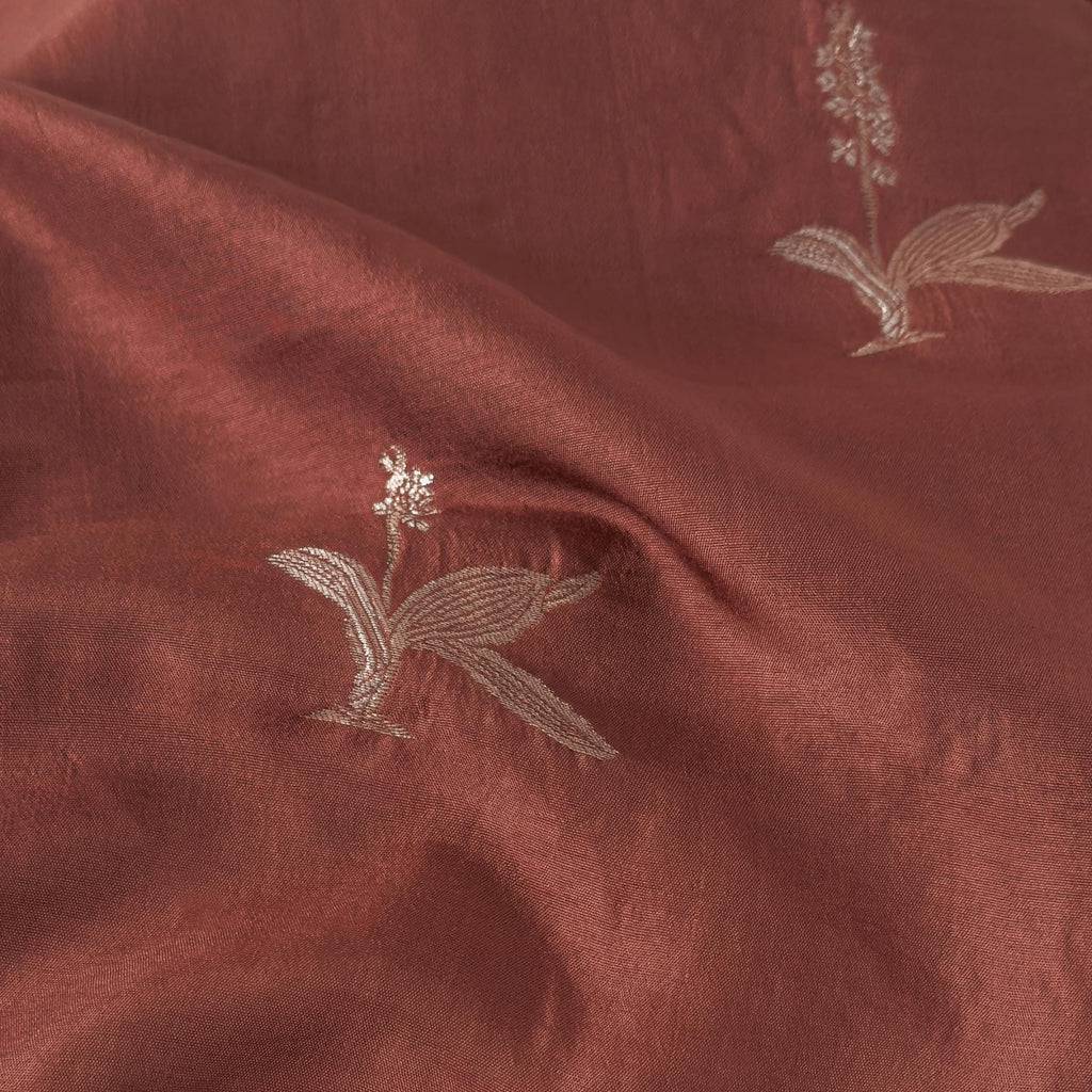 Cloth of Gold Fabric Cut Piece Brown Silk Cut Piece