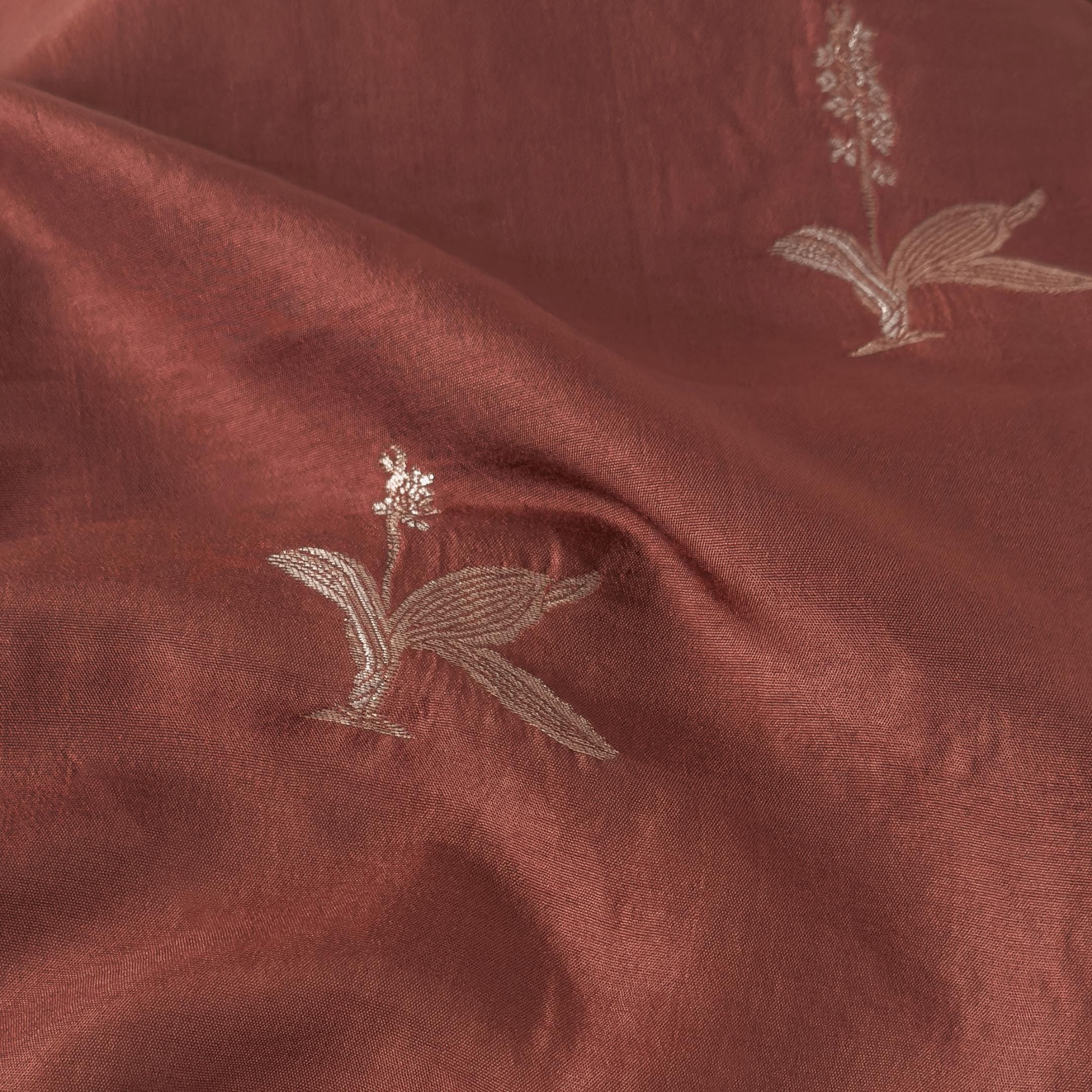 Cloth of Gold Fabric Cut Piece Brown Silk Cut Piece
