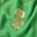 Cloth of Gold Fabric Cut Piece (CUT PIECE) Regal Green Shahi Phool Cloth of Gold Woven Pure Russian Silk Fabric (Width 35 Inches)