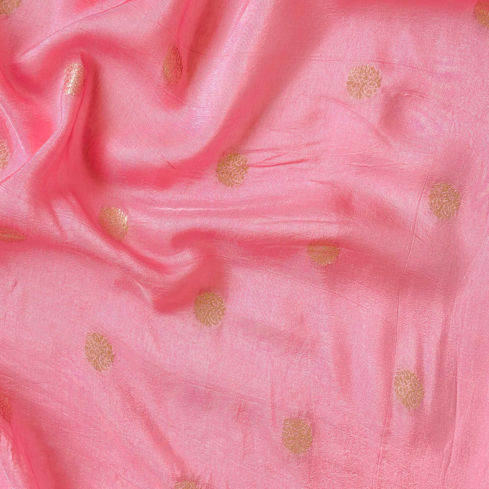 Cloth of Gold Fabric Cut Piece (CUT PIECE) Royal Rose Traditional Polka Cloth of Gold Woven Pure Russian Silk Fabric (Width 35 Inches)