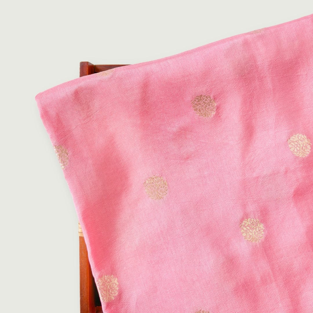 Cloth of Gold Fabric Cut Piece (CUT PIECE) Royal Rose Traditional Polka Cloth of Gold Woven Pure Russian Silk Fabric (Width 35 Inches)