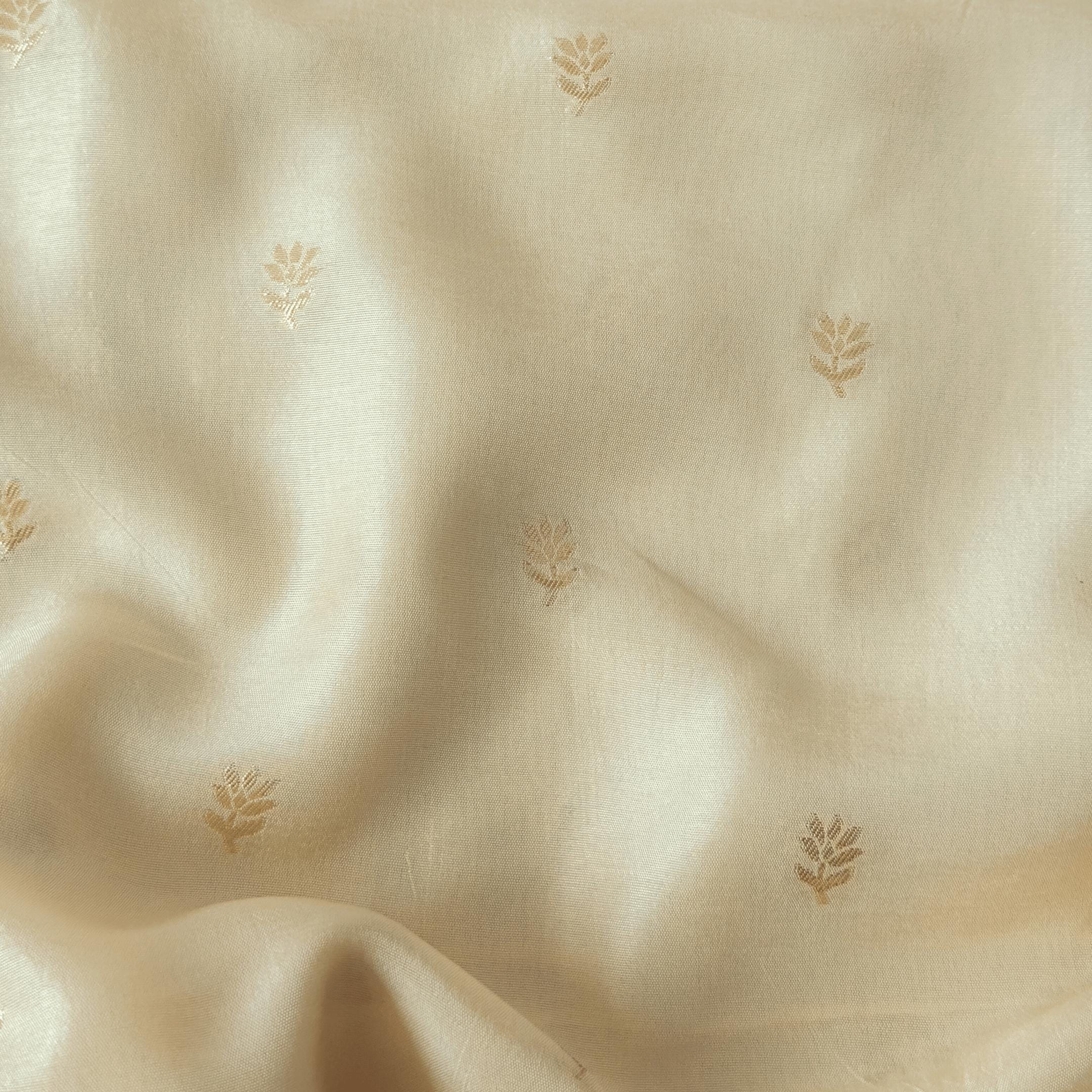 Cloth of Gold Fabric Cut Piece Off-White Silk Cut Piece
