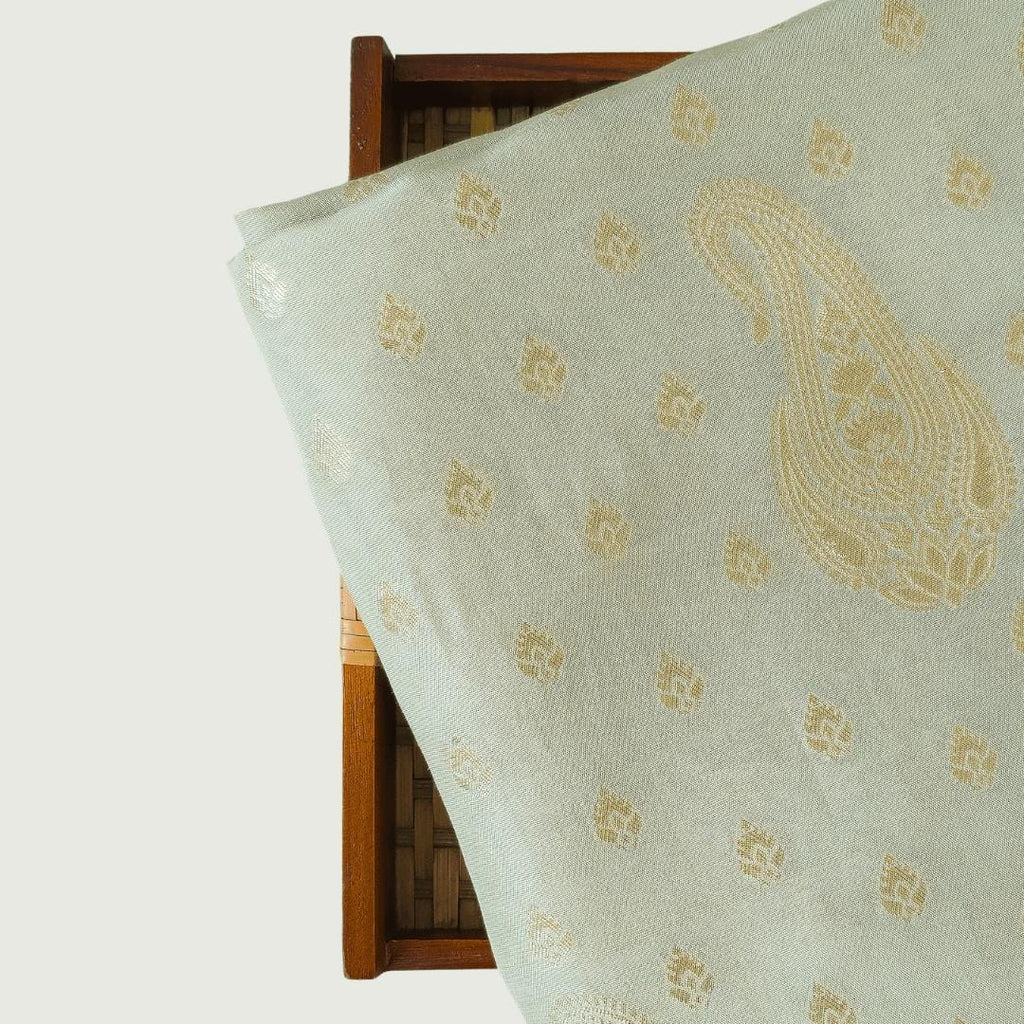 Cloth of Gold Fabric Cut Piece Pure Silver Silk Cut Piece