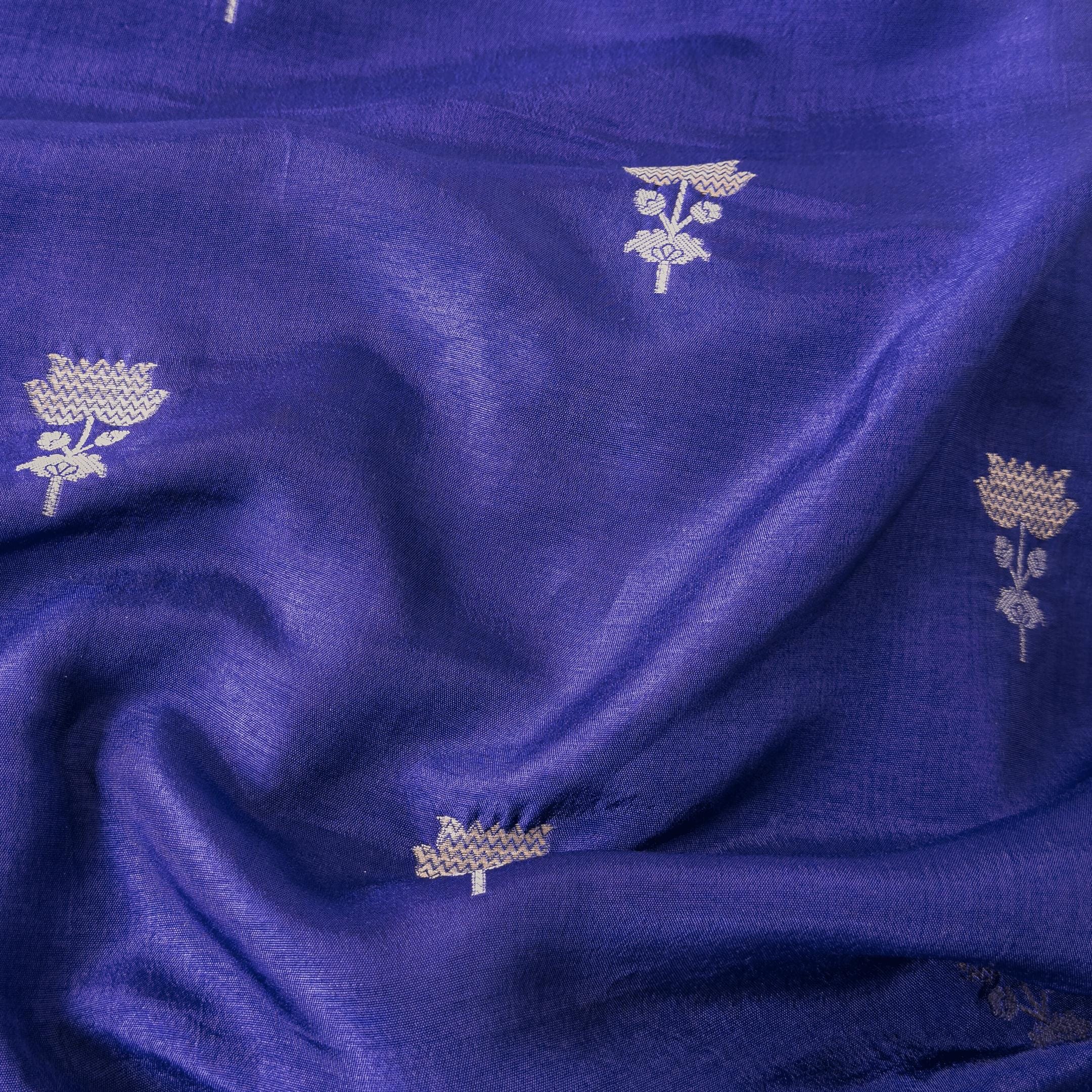 Cloth of Gold Fabric Cut Piece Voilet Golden Silk Cut Piece