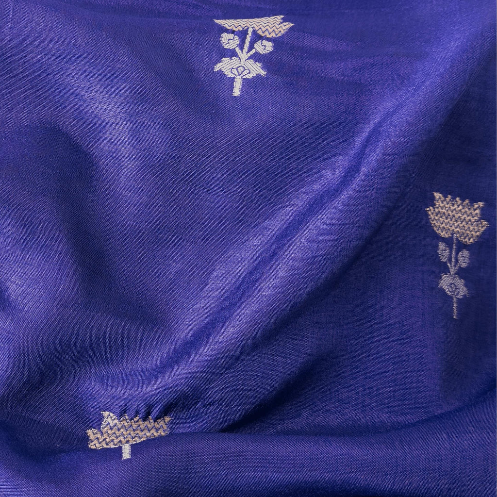 Cloth of Gold Fabric Cut Piece Voilet Golden Silk Cut Piece