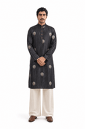 Cloth of Gold Kurta Men's Stitched Long Kurta Black Silk Long Kurta
