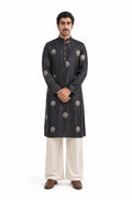 Cloth of Gold Kurta Men's Stitched Long Kurta Black Silk Long Kurta