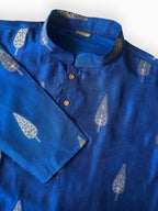 Cloth of Gold Kurta Men's Stitched Long Kurta Bright Blue Silk Long Kurta