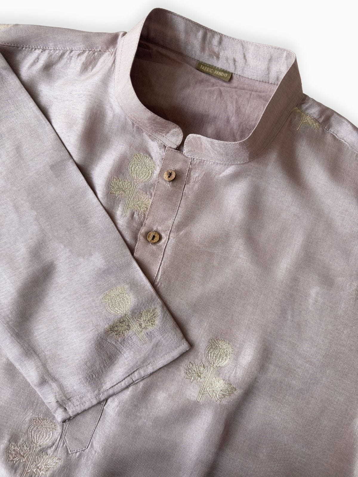 Cloth of Gold Kurta Men's Stitched Long Kurta Dusty Pink Silk Long Kurta