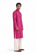 Cloth of Gold Kurta Men's Stitched Long Kurta Gulabi Pink Silk Long Kurta