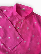 Cloth of Gold Kurta Men's Stitched Long Kurta Gulabi Pink Silk Long Kurta