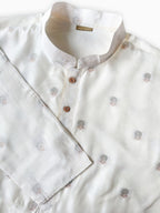 Cloth of Gold Kurta Men's Stitched Long Kurta Off-White Silk Long Kurta