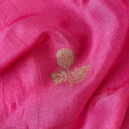 Cloth of Gold Kurta Set Cut Piece (CUT PIECE) Golden Pink Vintage Rose Cloth Of Gold Woven Pure Russian Silk Fabric (Width 36 Inches)