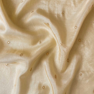 Cloth of Gold Kurta Set Kurta Set Unisex Beige Golden Dots Cloth of Gold | Woven Pure Russian Silk Kurta Fabric (3.2 Meters) | and Cotton Pyjama (2.5 Meters) | Unstitched Combo Set