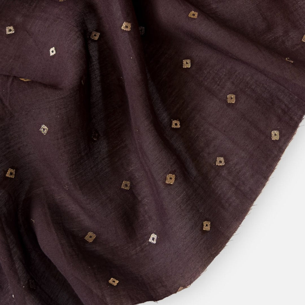 Cloth of Gold Kurta Set Kurta Set Unisex Coffee Brown Bandhani Cloth of Gold | Woven Pure Mul Chanderi Kurta Fabric (3 Meters) | and Cotton Pyjama (2.5 Meters) | Unstitched Combo Set