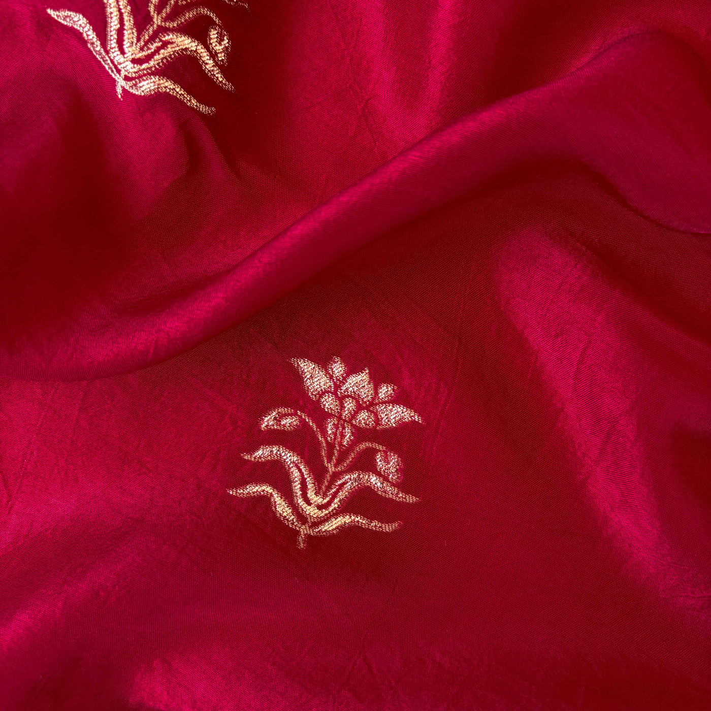 Cloth of Gold Kurta Set Kurta Set Unisex Deep Red Flower of Taj | Woven Pure Russian Silk Kurta Fabric (3.2 Meters) | and Cotton Pyjama (2.5 Meters) | Unstitched Combo Set