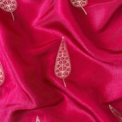 Cloth of Gold Kurta Set Kurta Set Unisex Deep Red Tree Of Life Cloth of Gold | Woven Pure Russian Silk Kurta Fabric (3 Meters) | and Cotton Pyjama (2.5 Meters) | Unstitched Combo Set
