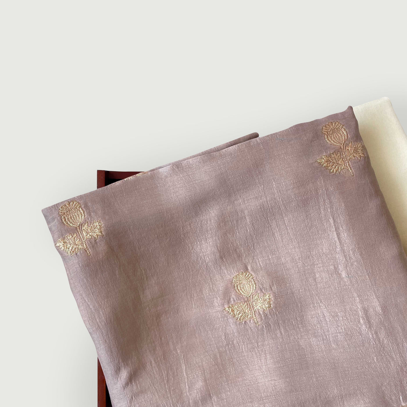 Cloth of Gold Kurta Set Kurta Set Unisex Dusty Pink Vintage Rose Cloth of Gold | Woven Pure Russian Silk Kurta Fabric (3.2 Meters) | and Cotton Pyjama (2.5 Meters) | Unstitched Combo Set