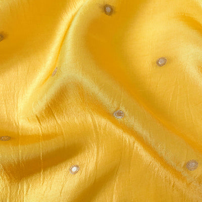 Cloth of Gold Kurta Set Kurta Set Unisex Haldi Yellow Golden Dots | Woven Pure Russian Silk Kurta Fabric (3 Meters) | and Cotton Pyjama (2.5 Meters) | Unstitched Combo Set
