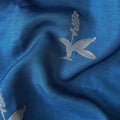 Cloth of Gold Kurta Set Kurta Set Unisex Indigo Blue Hibiscus Flower Cloth of Gold | Woven Pure Russian Silk Kurta Fabric (3.2 Meters) | and Cotton Pyjama (2.5 Meters) | Unstitched Combo Set
