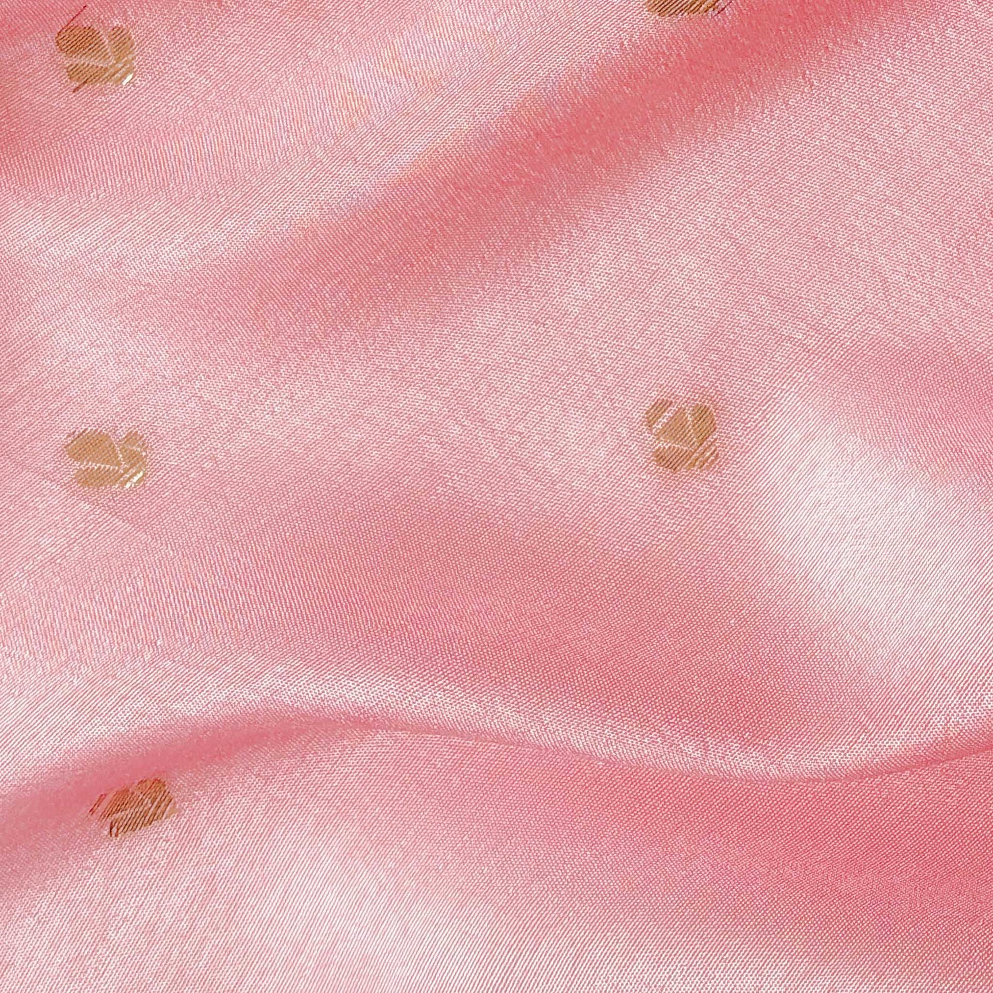 Cloth of Gold Kurta Set Kurta Set Unisex Light Pink Abstract Butti Cloth of Gold | Woven Pure Russian Silk Kurta Fabric (3.2 Meters) | and Cotton Pyjama (2.5 Meters) | Unstitched Combo Set