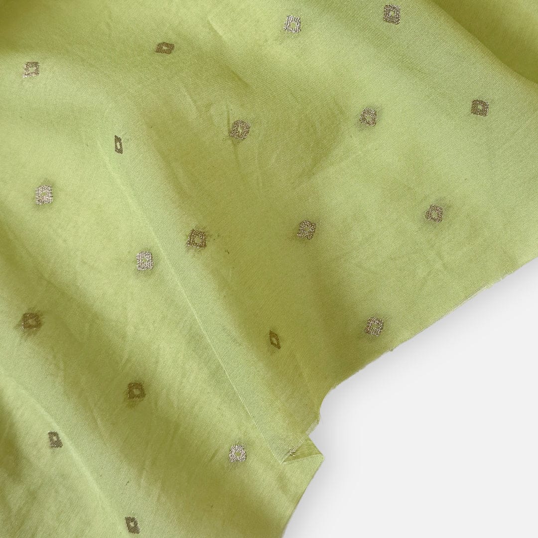 Cloth of Gold Kurta Set Kurta Set Unisex Pastel Lime Bandhani Cloth of Gold | Woven Pure Mul Chanderi Kurta Fabric (3 Meters) | and Cotton Pyjama (2.5 Meters) | Unstitched Combo Set
