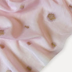 Cloth of Gold Kurta Set Kurta Set Unisex Pastel Rose Floral Cloth of Gold | Woven Pure Mul Chanderi Kurta Fabric (3 Meters) | and Cotton Pyjama (2.5 Meters) | Unstitched Combo Set