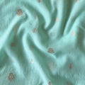 Cloth of Gold Kurta Set Kurta Set Unisex Pastel Turquoise Floral Cloth of Gold | Woven Pure Mul Chanderi Kurta Fabric (3 Meters) | and Cotton Pyjama (2.5 Meters) | Unstitched Combo Set