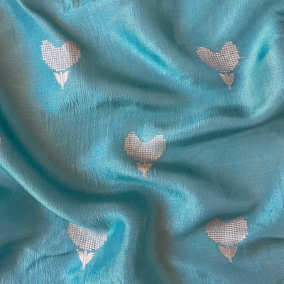 Cloth of Gold Kurta Set Kurta Set Unisex Teal Green Jamdani Tulip Cloth of Gold | Woven Pure Russian Silk Kurta Fabric (3.2 Meters) | and Cotton Pyjama (2.5 Meters) | Unstitched Combo Set