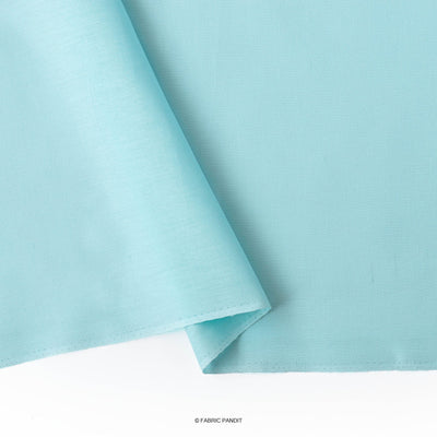 Cotton Linen Fabric Cut Piece (CUT PIECE) Bright Turquoise Color Pure Cotton Linen Fabric (Width 42 Inches)
