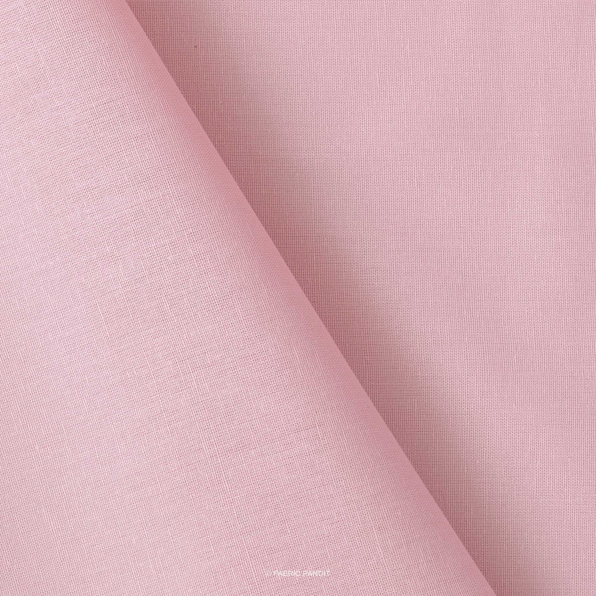 Cotton Linen Fabric Cut Piece (CUT PIECE) Dusty Pink Color Pure Cotton Linen Fabric (Width 42 Inches)
