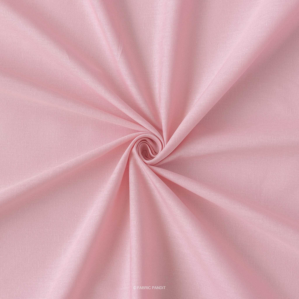 Cotton Linen Fabric Cut Piece (CUT PIECE) Dusty Pink Color Pure Cotton Linen Fabric (Width 42 Inches)