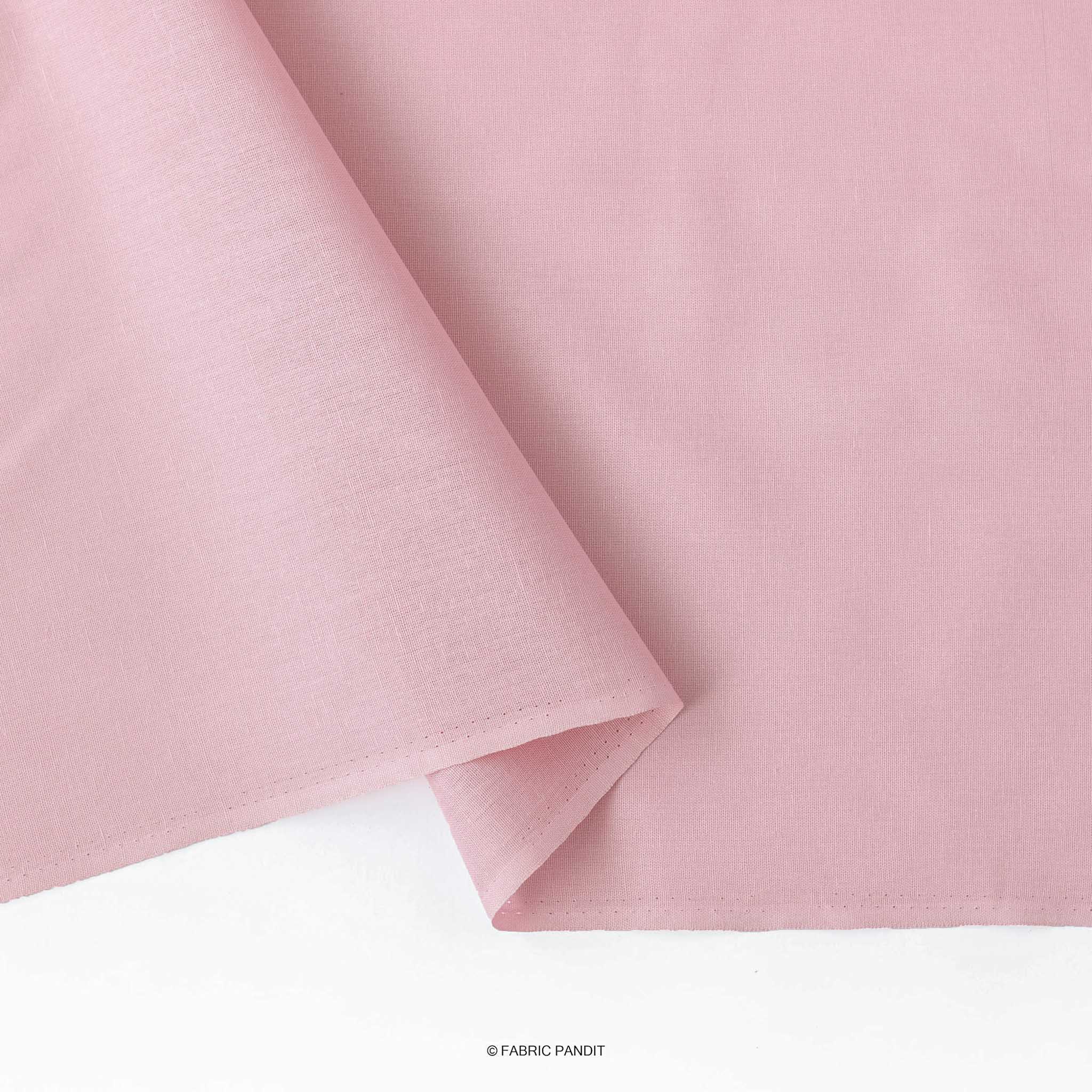 Cotton Linen Fabric Cut Piece (CUT PIECE) Dusty Pink Color Pure Cotton Linen Fabric (Width 42 Inches)