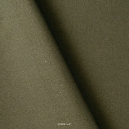 Cotton Linen Fabric Cut Piece (CUT PIECE) Military Green Color Pure Cotton Linen Fabric (Width 42 Inches)