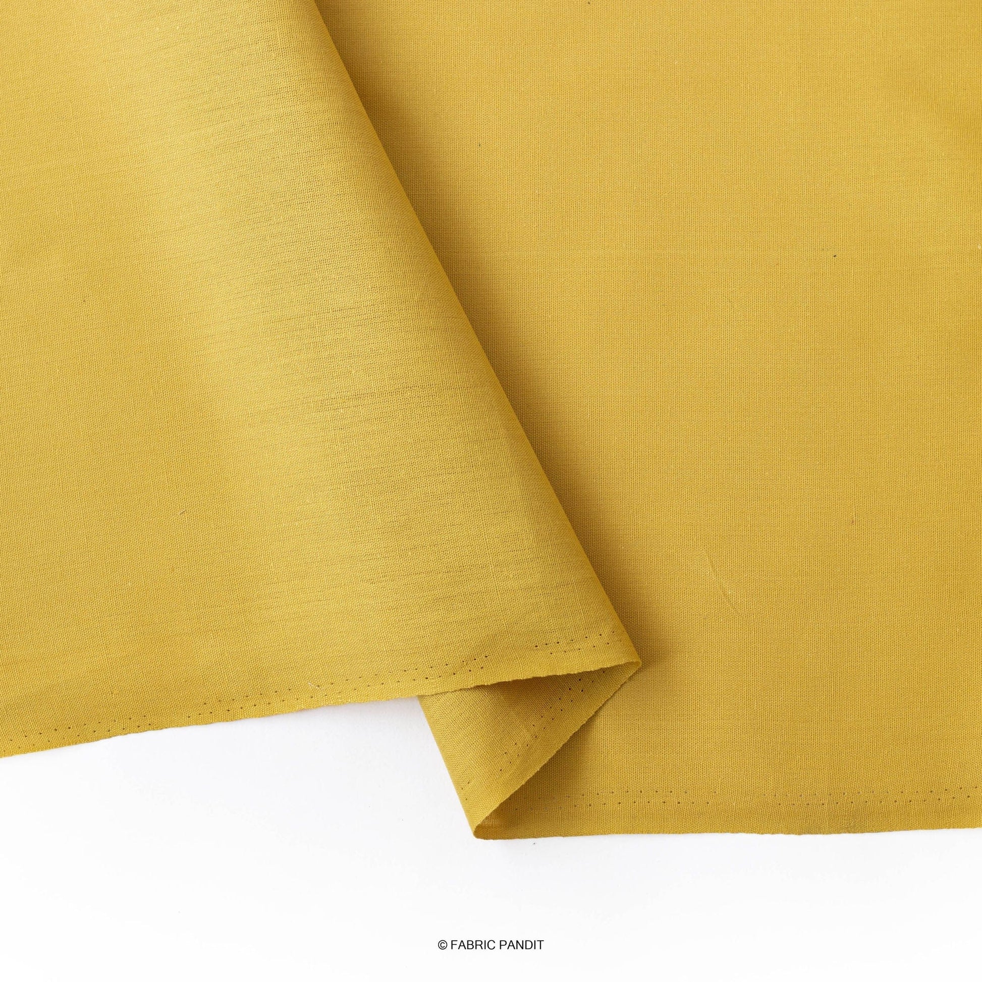 Cotton Linen Fabric Cut Piece (CUT PIECE) Mustard Yellow Color Pure Cotton Linen Fabric (Width 42 Inches)