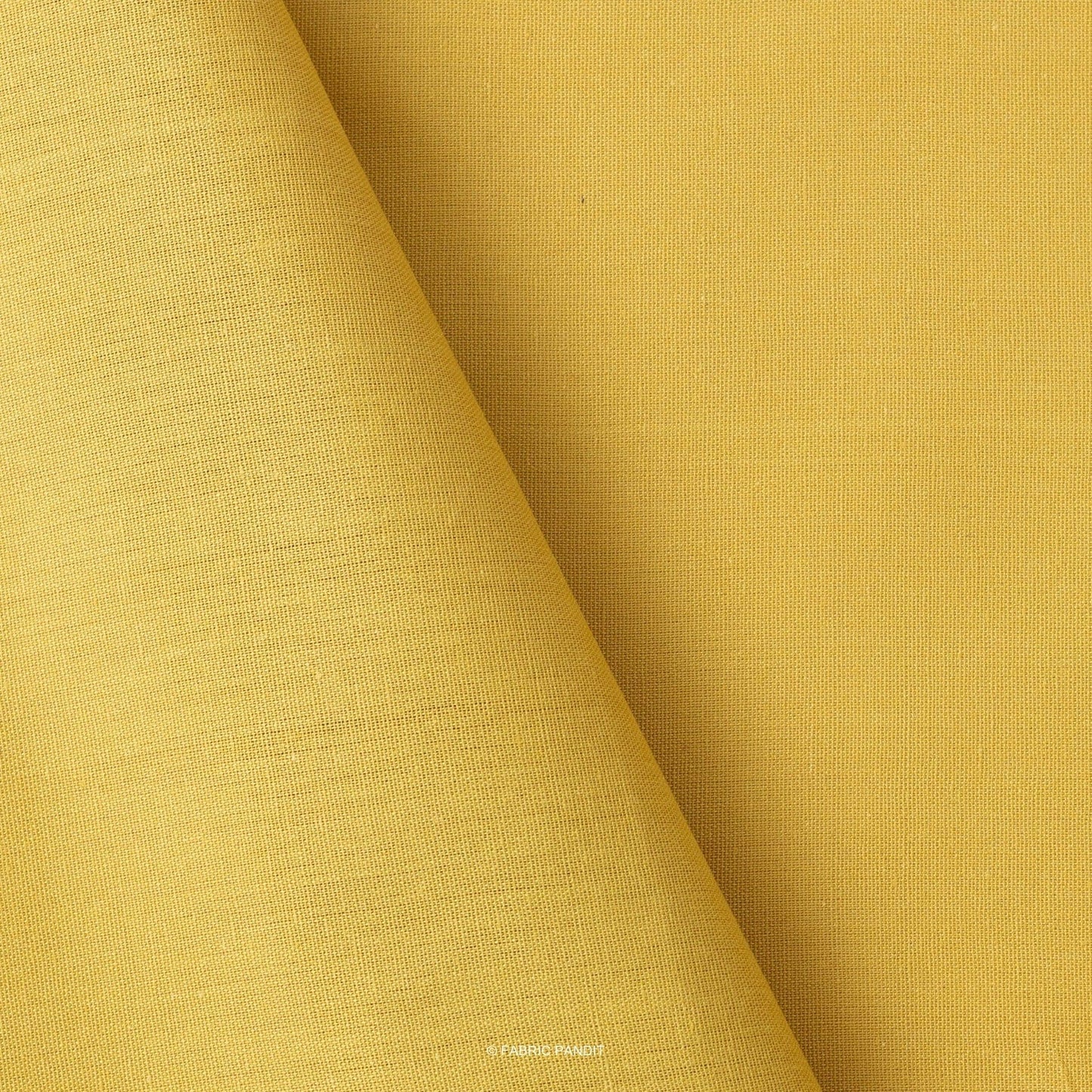 Cotton Linen Fabric Cut Piece (CUT PIECE) Mustard Yellow Color Pure Cotton Linen Fabric (Width 42 Inches)