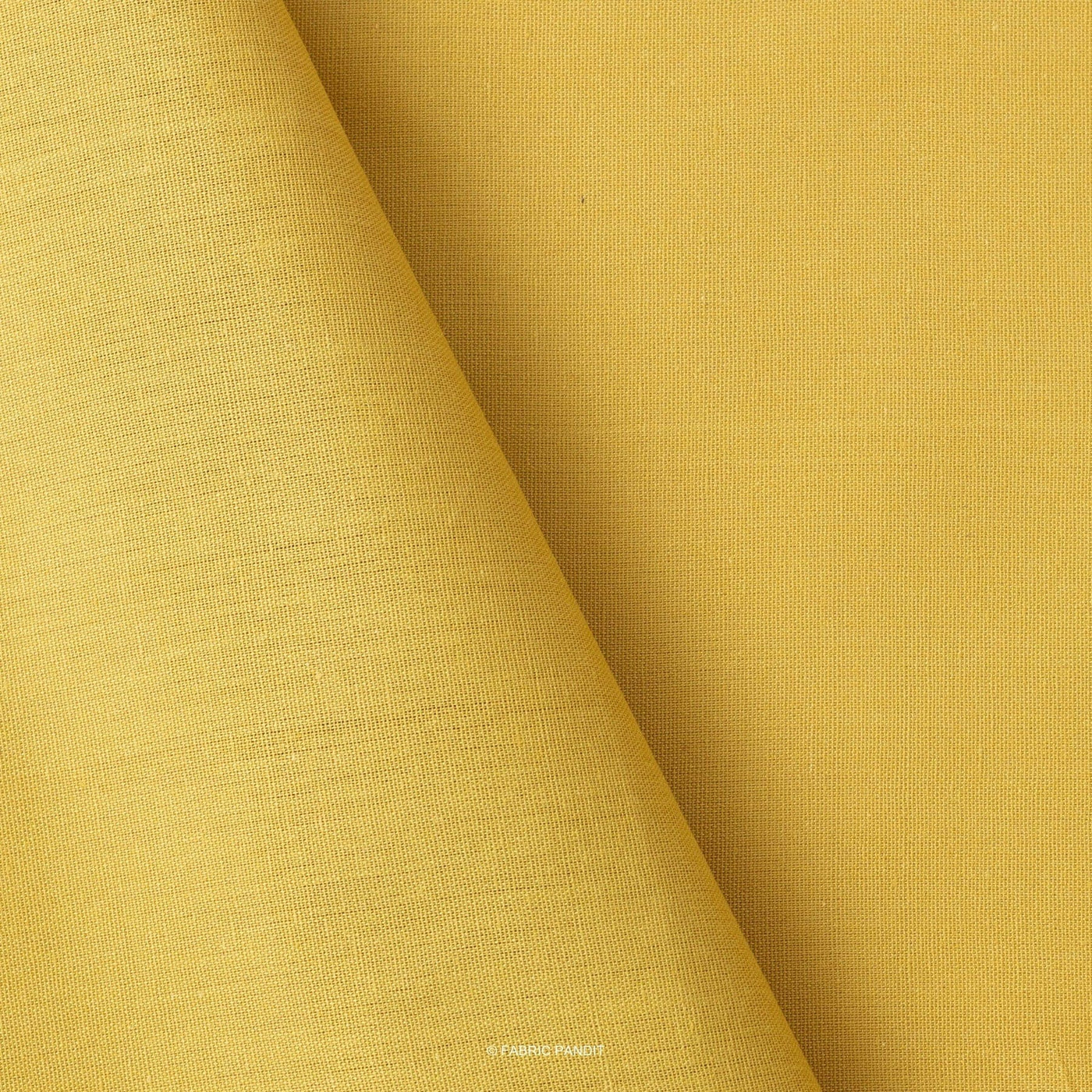 Cotton Linen Fabric Cut Piece (CUT PIECE) Mustard Yellow Color Pure Cotton Linen Fabric (Width 42 Inches)