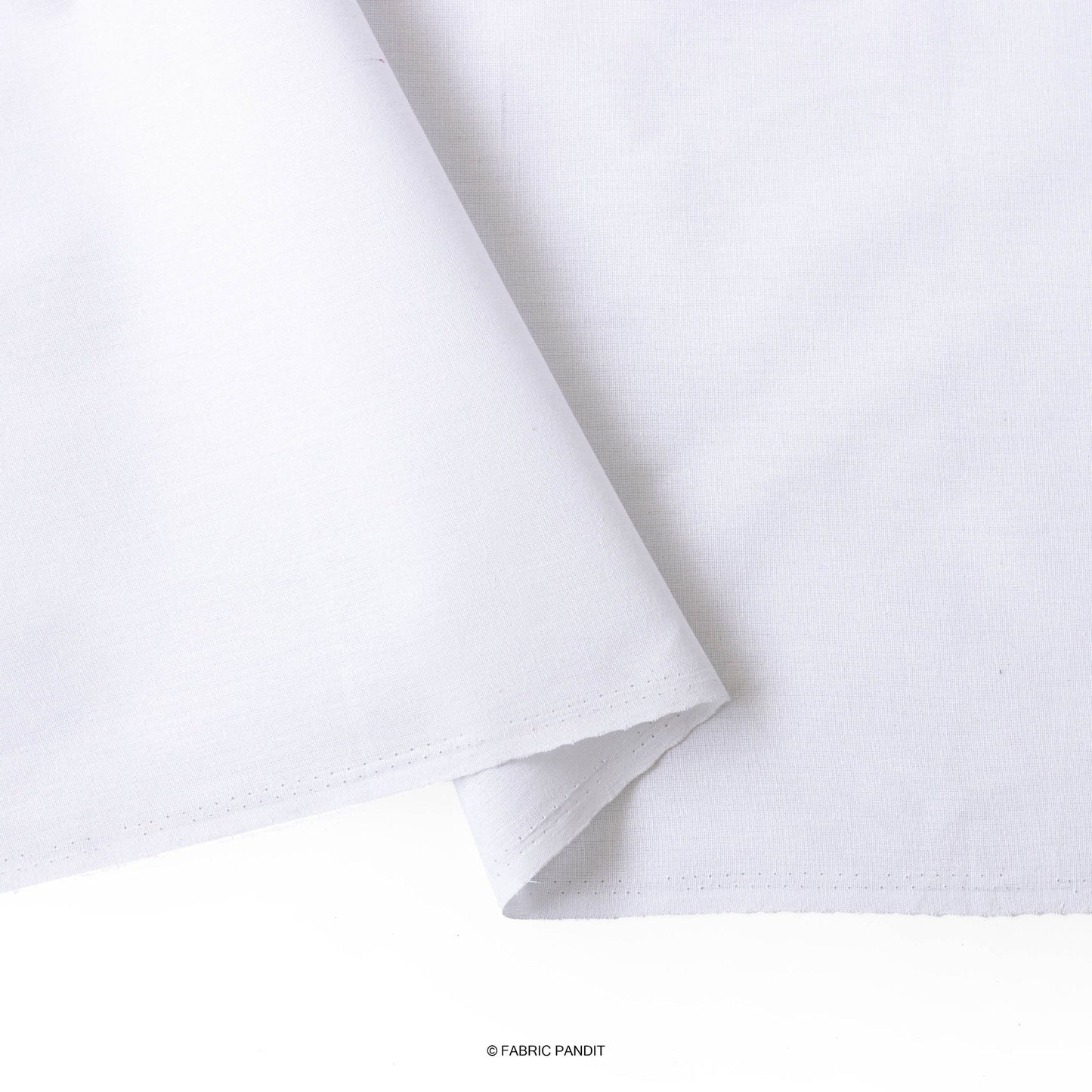 Cotton Linen Fabric Cut Piece (CUT PIECE) Snow White Color Pure Cotton Linen Fabric (Width 52 Inches)